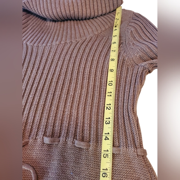 Calvin Klein Brown Ribbed Cowl Neck Sweater Midi Dress Size:Small - Picture 7 of 10